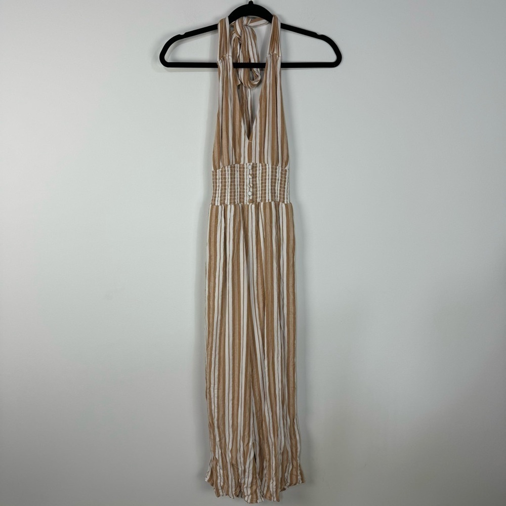 American Eagle Striped Open Back Jumpsuit Jumper Summer Beach Boho Casual
